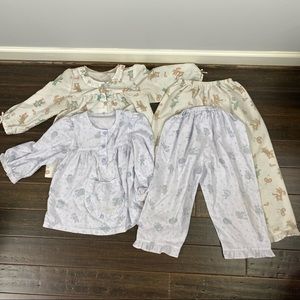 Custom Made Pajamas bundle 2 set kid girl size 5